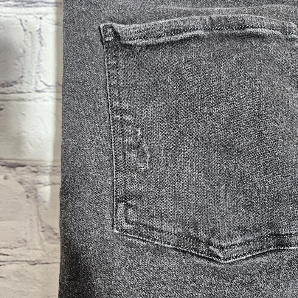 Spanx Jeans Womens Large L Black Ankle Skinny Stretch Distressed 20213R - Picture 6 of 16